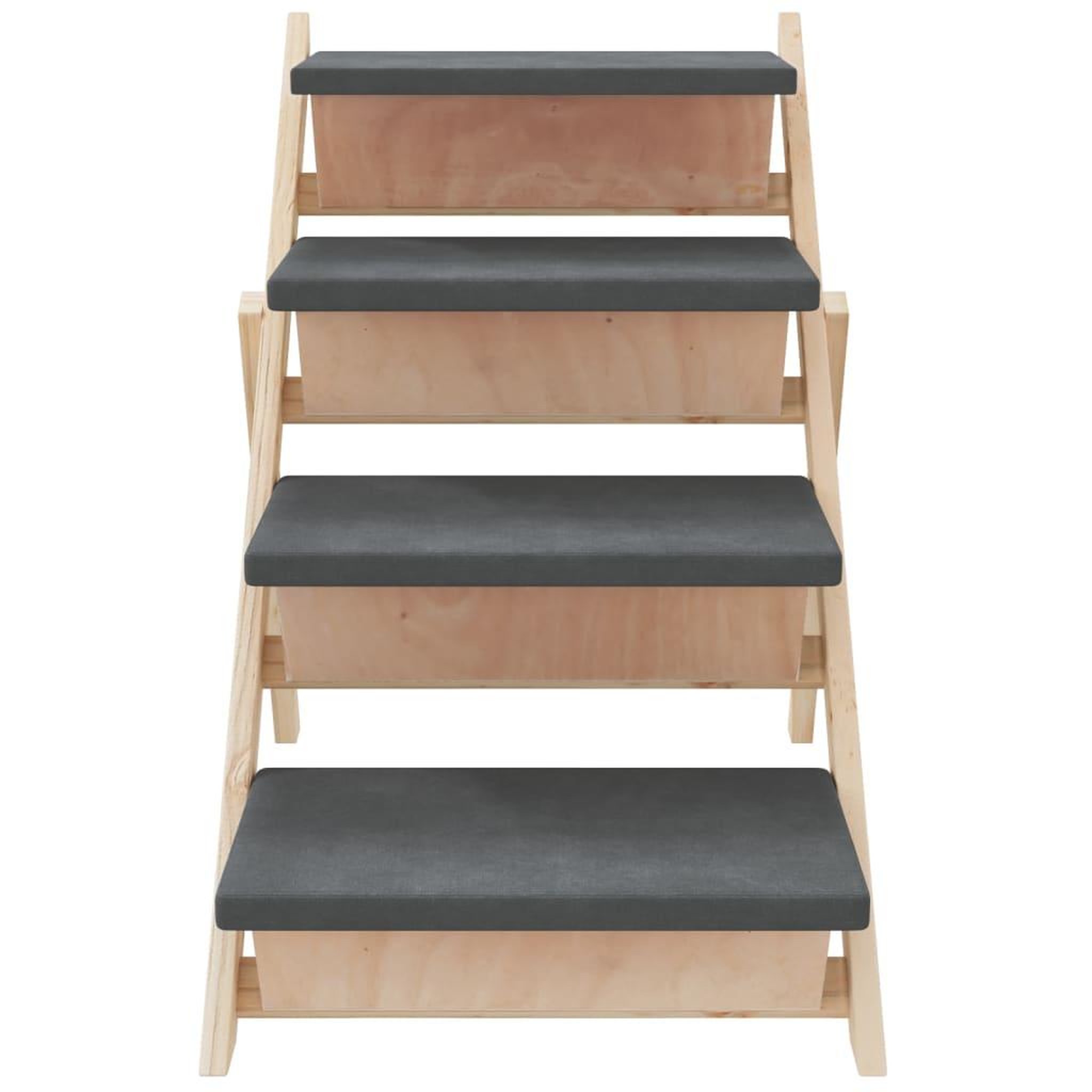 Voir la diapositive 5 : VIDAXL Escalier pour chiens gris 105x47 cm bois de sapin solide
