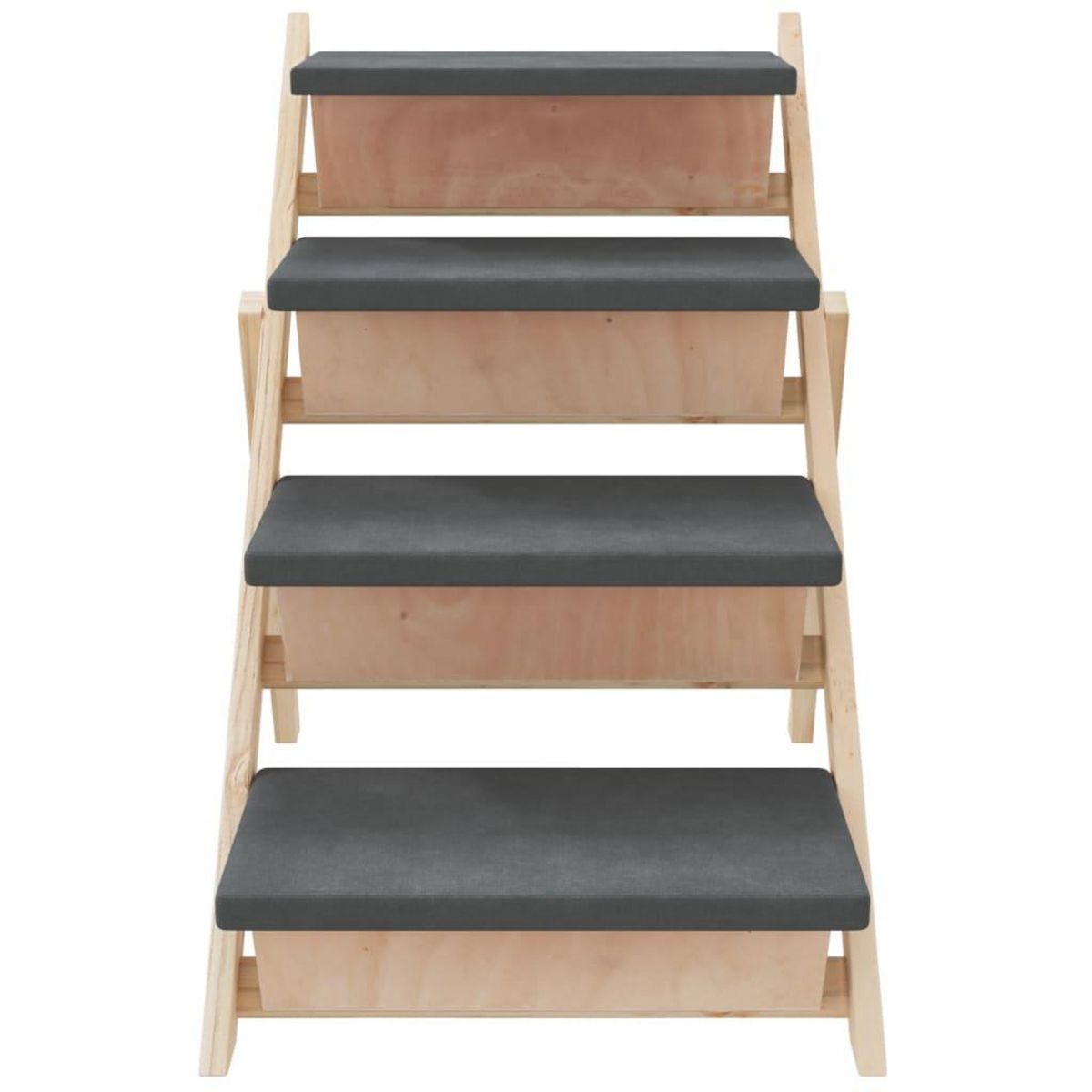 VIDAXL Escalier pour chiens gris 105x47 cm bois de sapin solide
