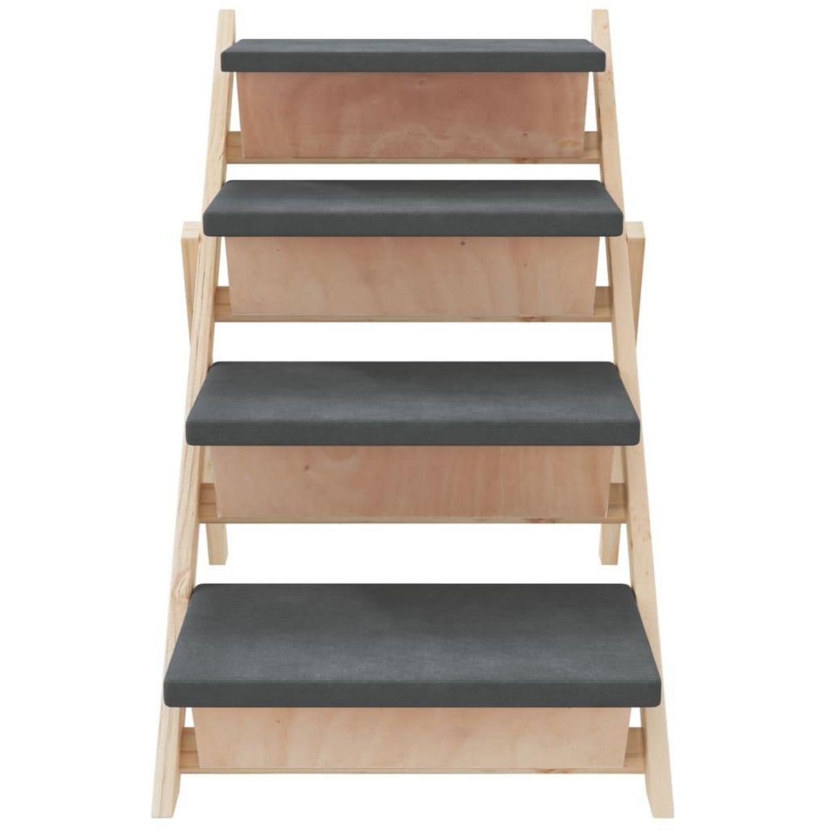 VIDAXL Escalier pour chiens gris 105x47 cm bois de sapin solide