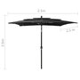 Voir la diapositive 6 : VIDAXL Parasol de jardin a 3 niveaux avec mat en aluminium noir