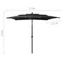 Voir la diapositive 6 : VIDAXL Parasol de jardin a 3 niveaux avec mat en aluminium noir