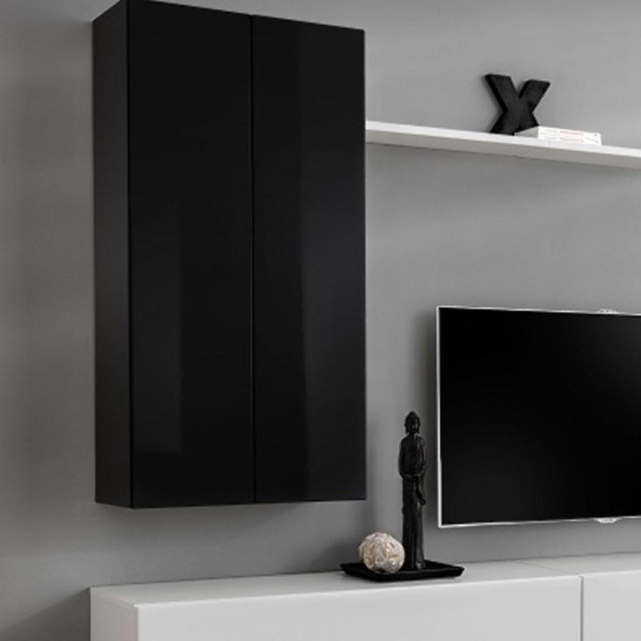 Voir la diapositive 4 : Paris Prix Meuble tv mural design  switch ii  270cm noir & blanc