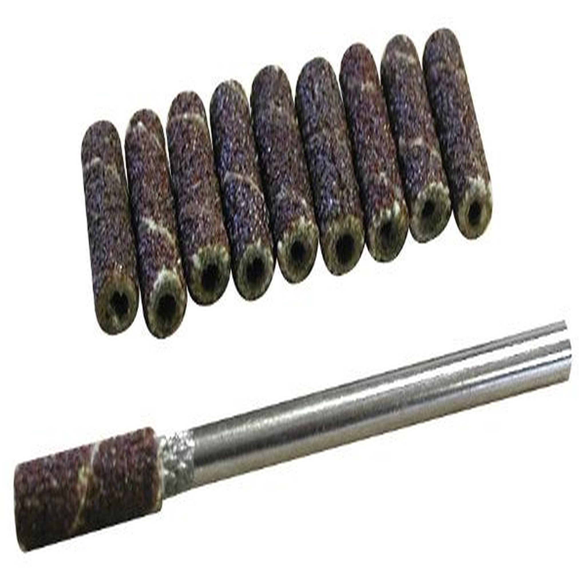 MAXICRAFT 10 tambours abrasifs haute qualité Ø 4 mm + support