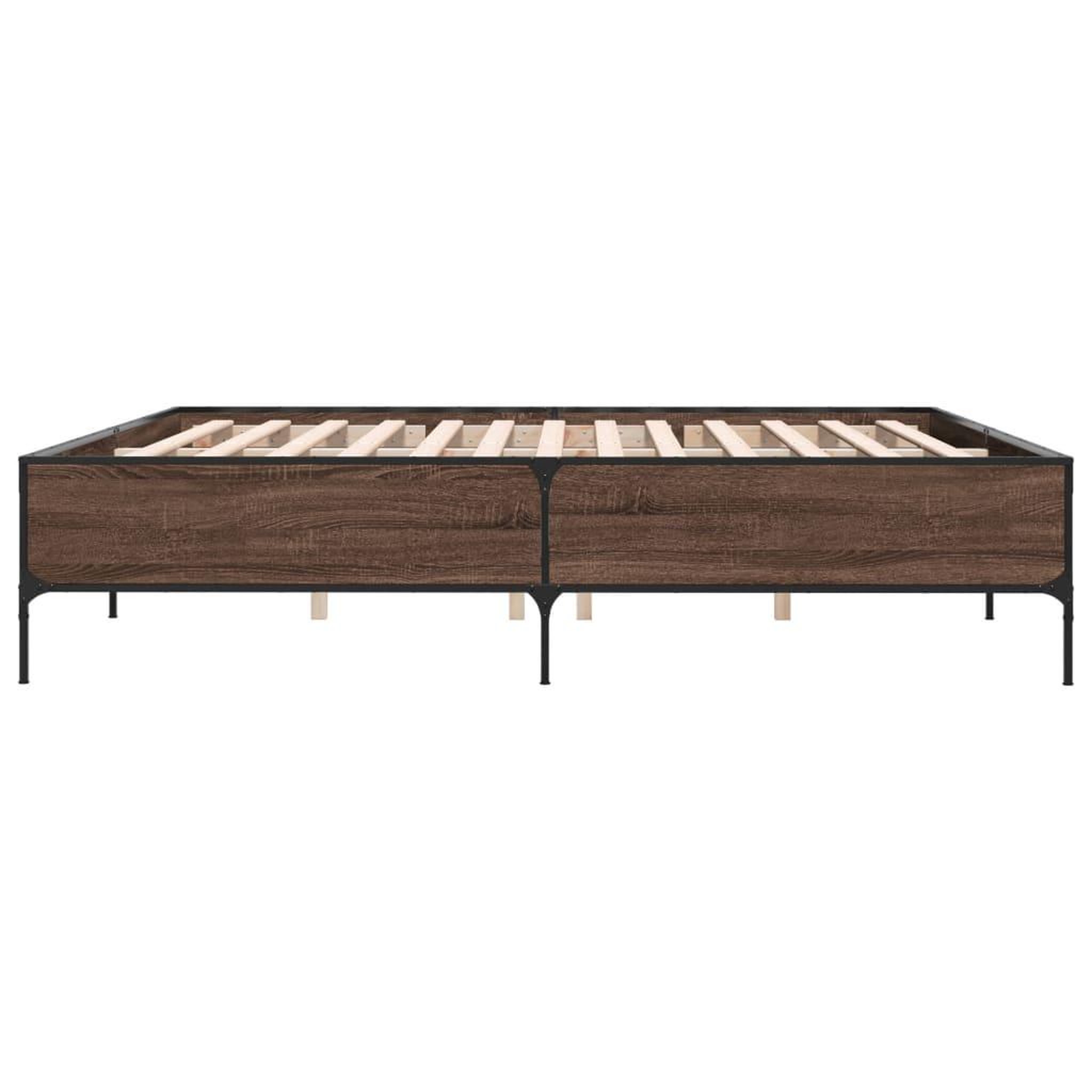 Voir la diapositive 5 : VIDAXL Cadre de lit sans matelas chene marron 200x200 cm