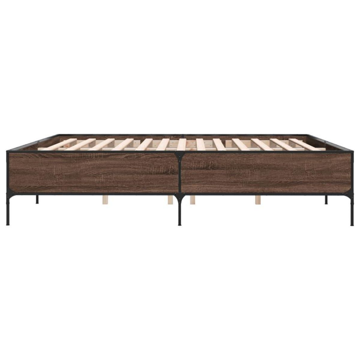 VIDAXL Cadre de lit sans matelas chene marron 200x200 cm