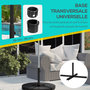Voir la diapositive 6 : OUTSUNNY Pied de parasol base de parasol support de parasol en croix dim. 100L x 100l x 75H cm métal époxy noir