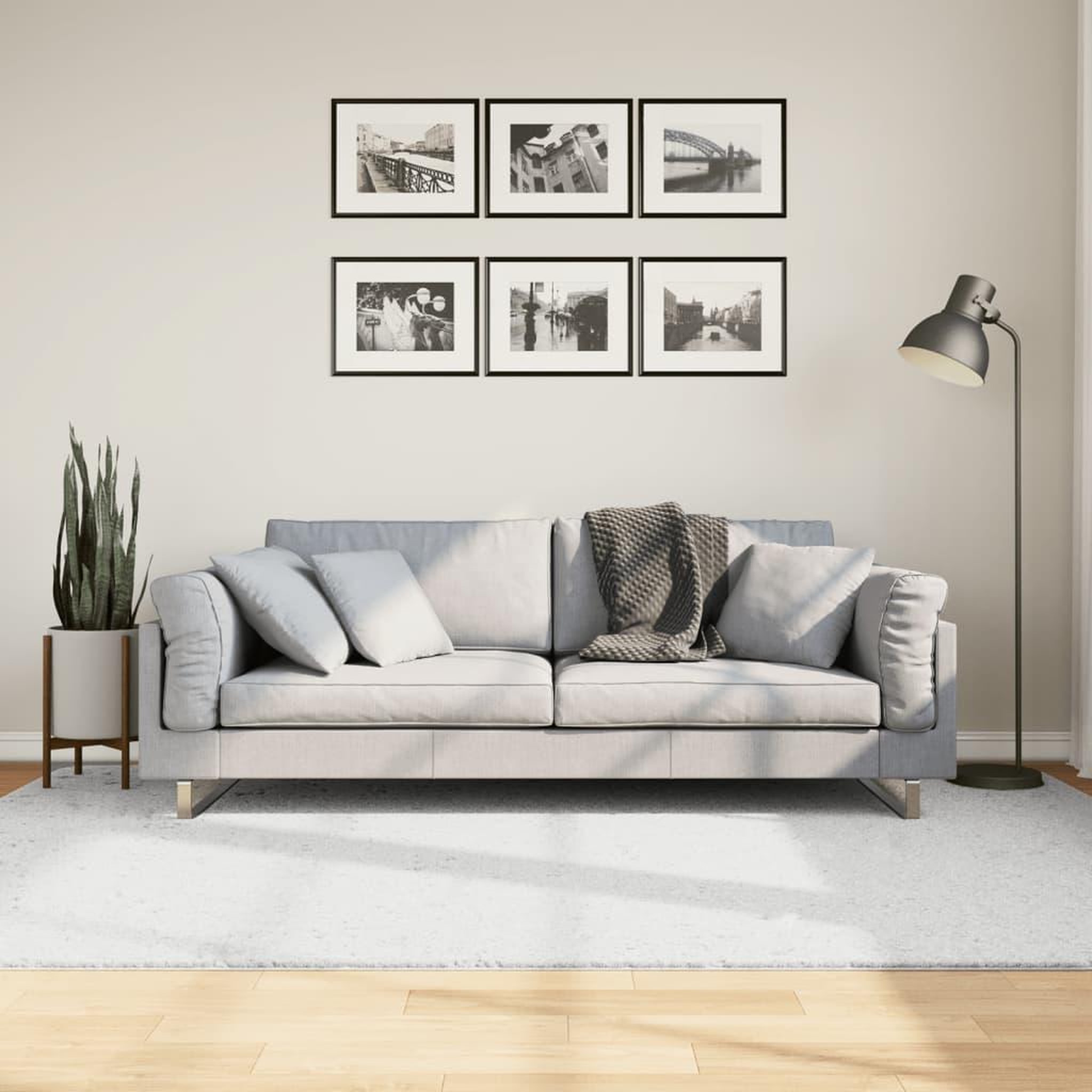 VIDAXL Tapis OVIEDO a poils courts gris 160x230 cm