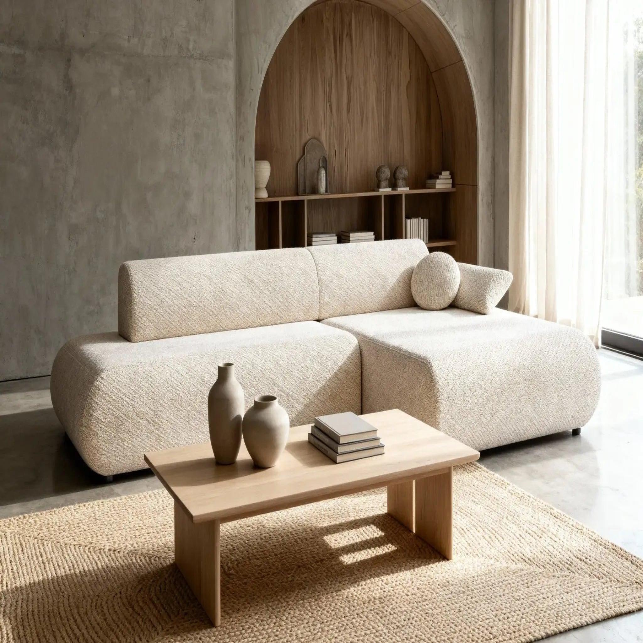Voir la diapositive 5 : CASANOVA PARIS Levi - canapé d'angle convertible tissu lisse