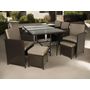 Voir la diapositive 2 : BEST MOBILIER Tao - salon de jardin encastrable 10 places - résine tressée marron - coussins taupe - plateau en verre + housse de protection