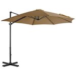 VIDAXL Parasol de jardin en porte-a-faux et poteau en aluminium taupe