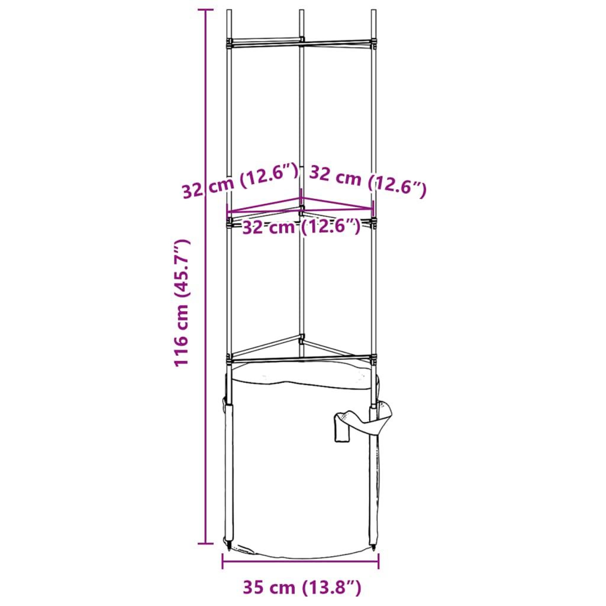 Voir la diapositive 6 : VIDAXL Cages a tomates avec sacs a plantes 6 pcs 116 cm acier et PP