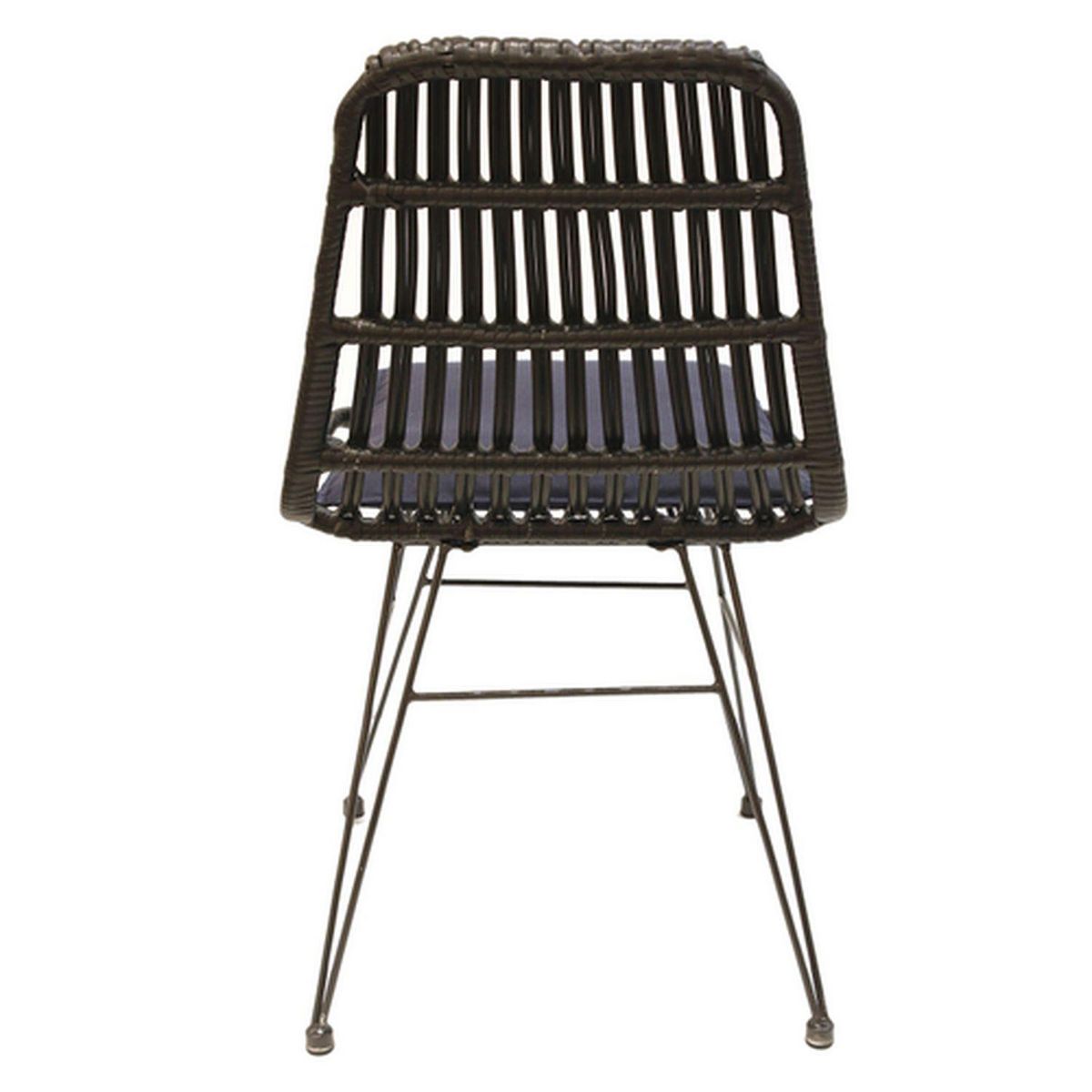 The Home Deco Factory Chaise de jardin tressée design ethnique Surabaya