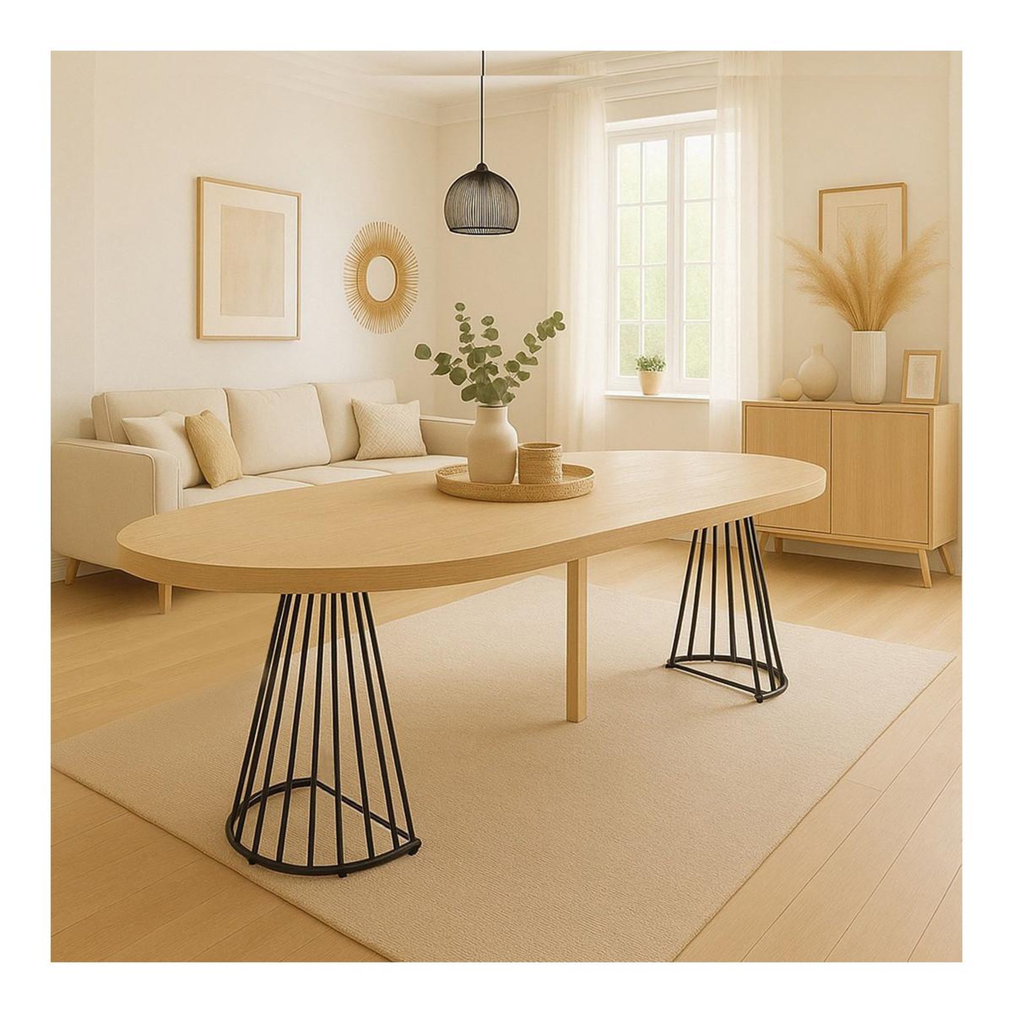 Voir la diapositive 4 : Paris Prix Table de repas extensible  virginia  110-260cm beige