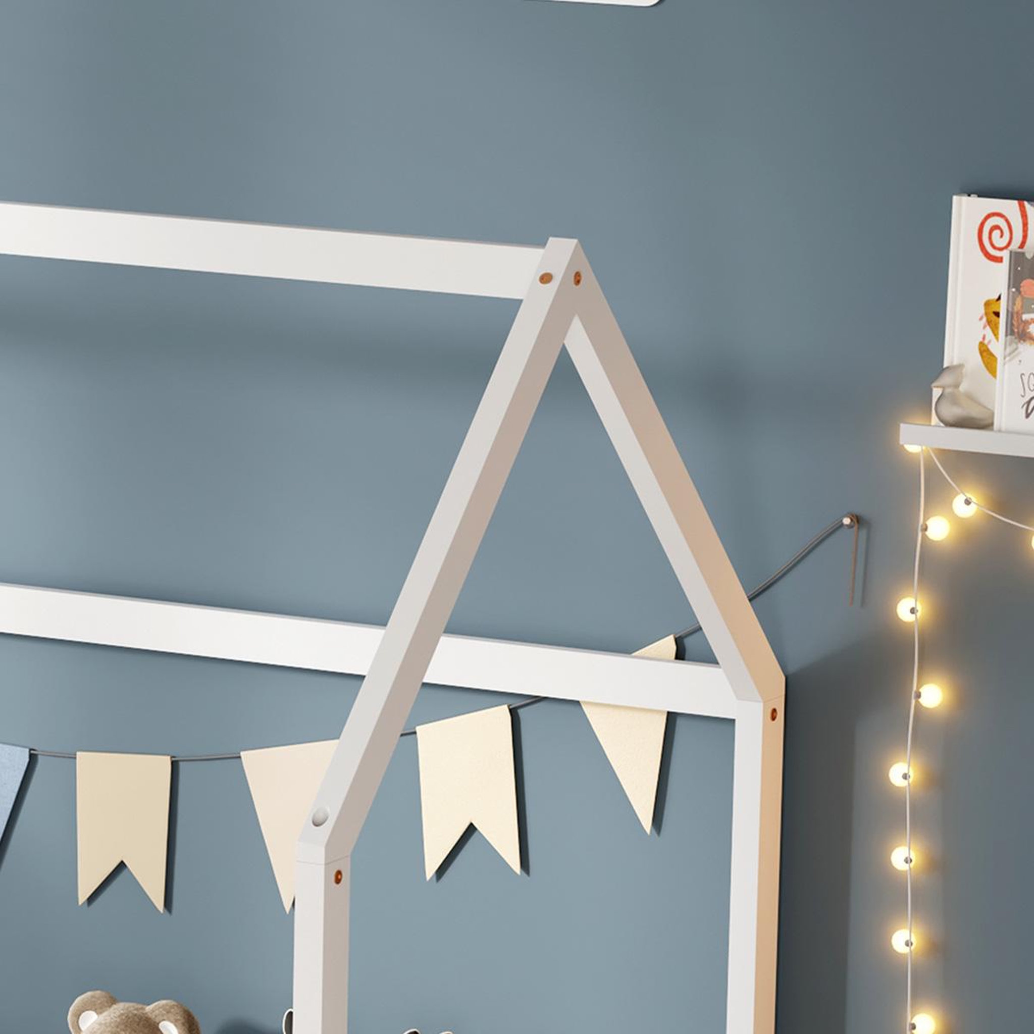 Voir la diapositive 6 : MINEA Minea | lit cabane avec barrière nid enchante 90x190 cm (matelas non inclus)