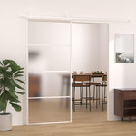 VIDAXL Porte coulissante Verre ESG depoli et aluminium 90x205 cm Blanc