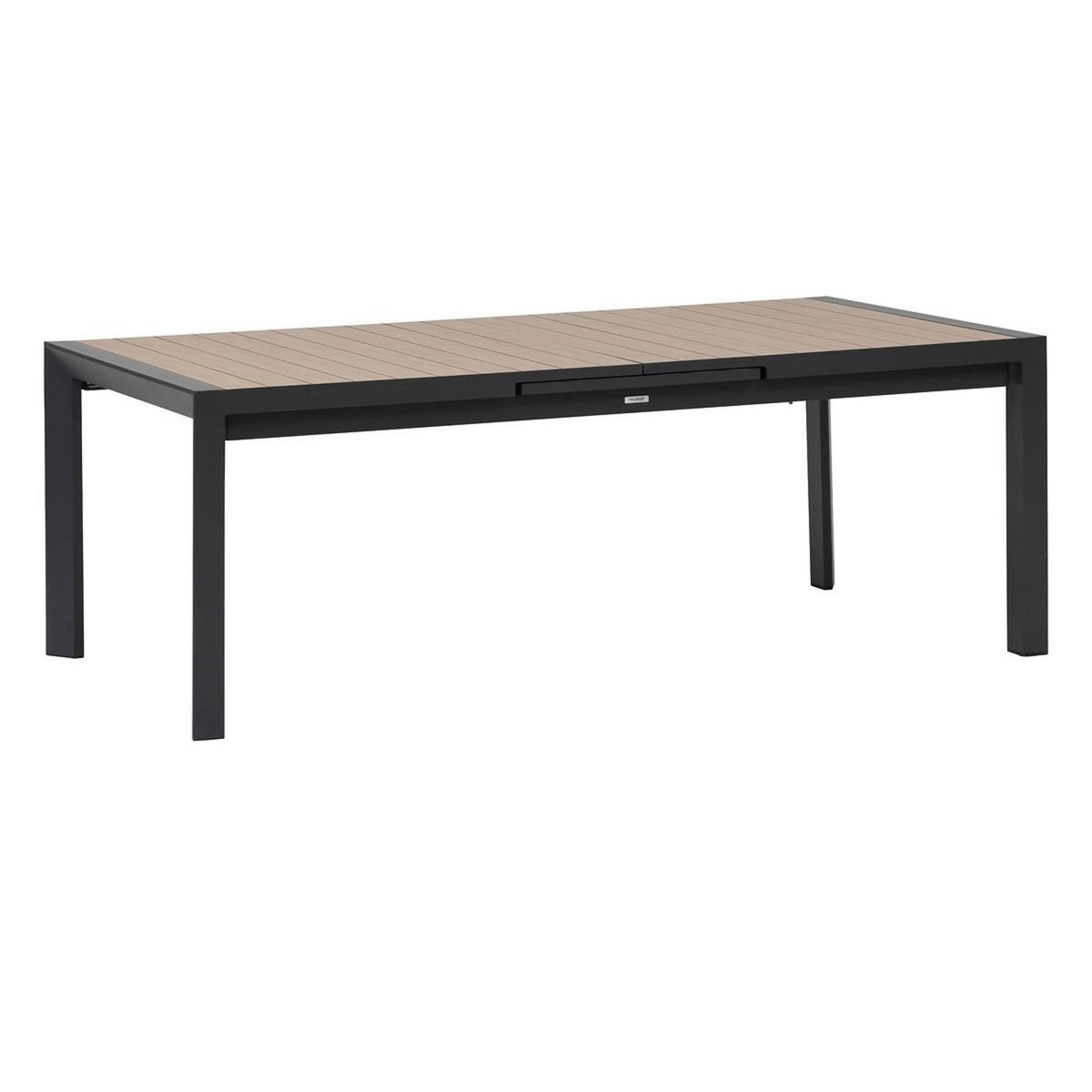 HESPERIDE Table de jardin rectangulaire extensible alu Evasion 8/10 places effet bois - Hespéride