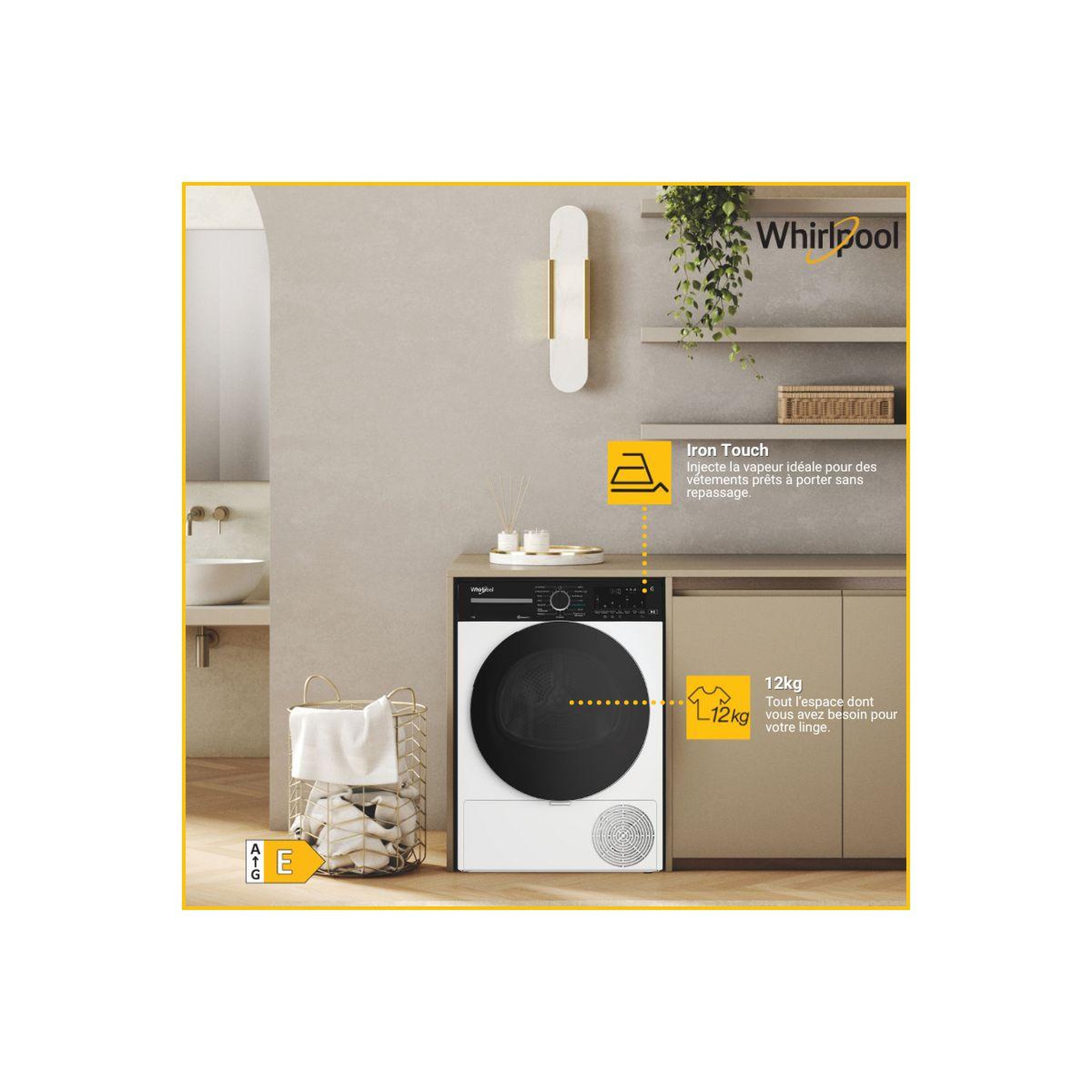 Voir la diapositive 3 : Whirlpool Sèche linge pompe à chaleur cwd122mwbsfr