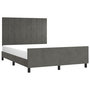 Voir la diapositive 3 : VIDAXL Cadre de lit sans matelas gris fonce 140x200 cm velours