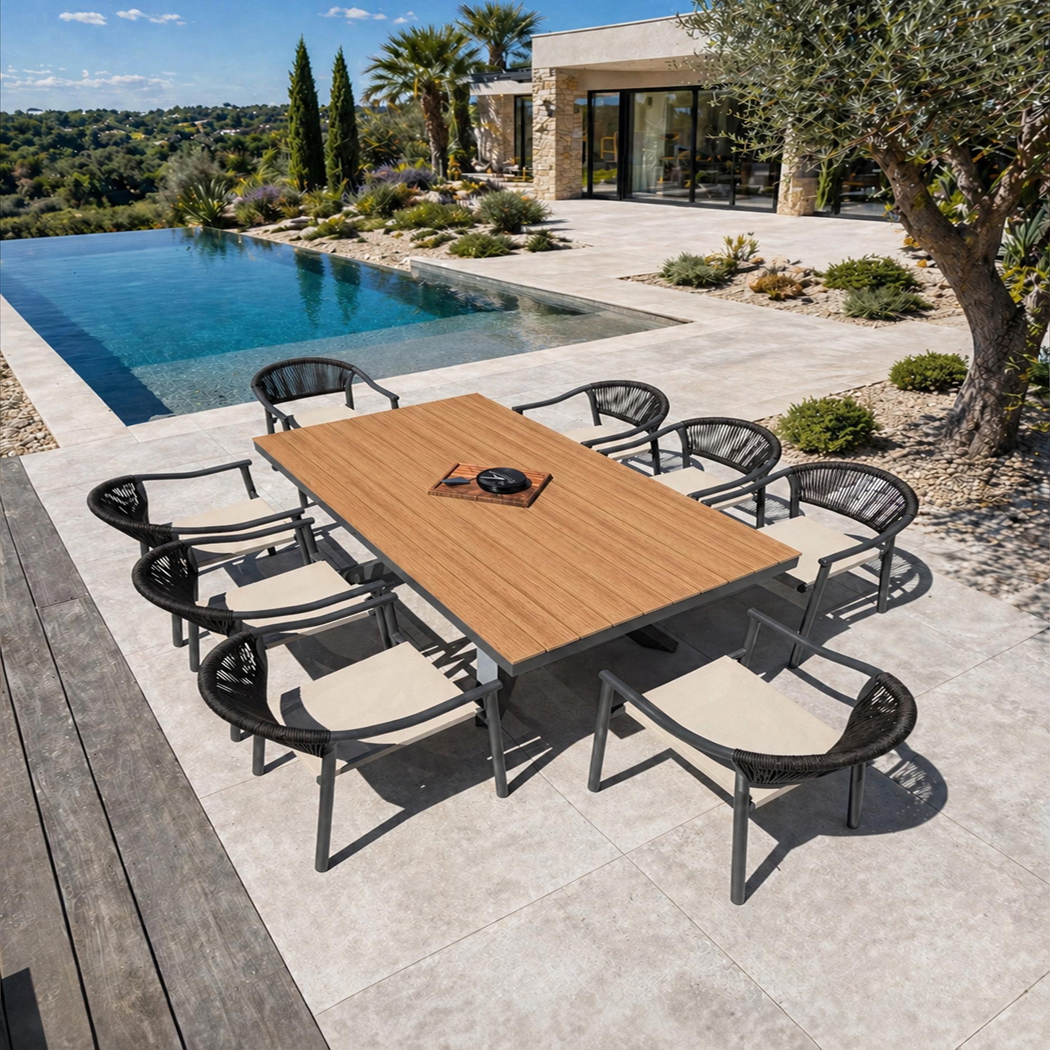 Voir la diapositive 2 : DCB GARDEN Ensemble repas de jardin en aluminium