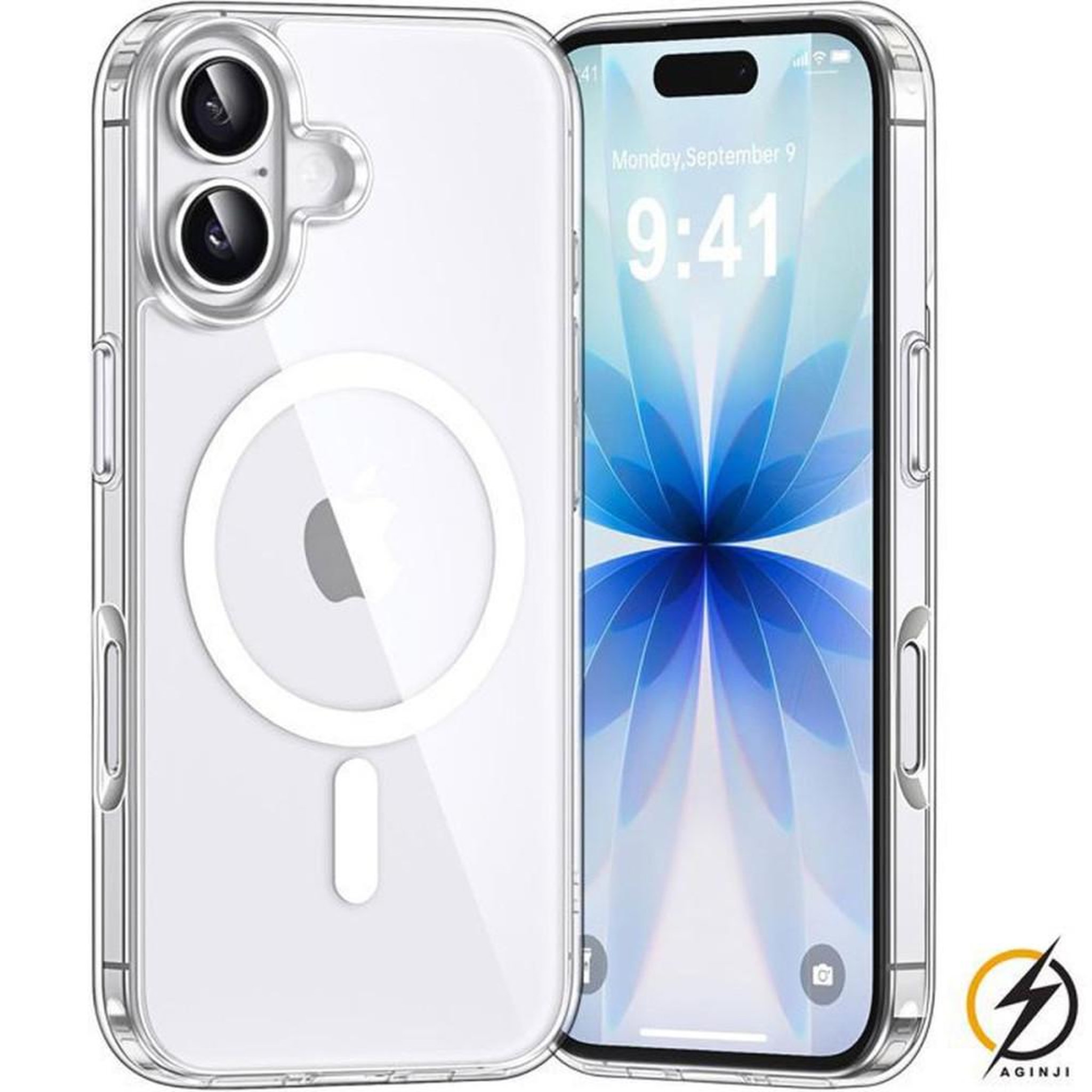 Voir la diapositive 2 : Coque iPhone 17 6,3 pouces silicone TPU avec dos PC transparent et cercle magnétique intégré