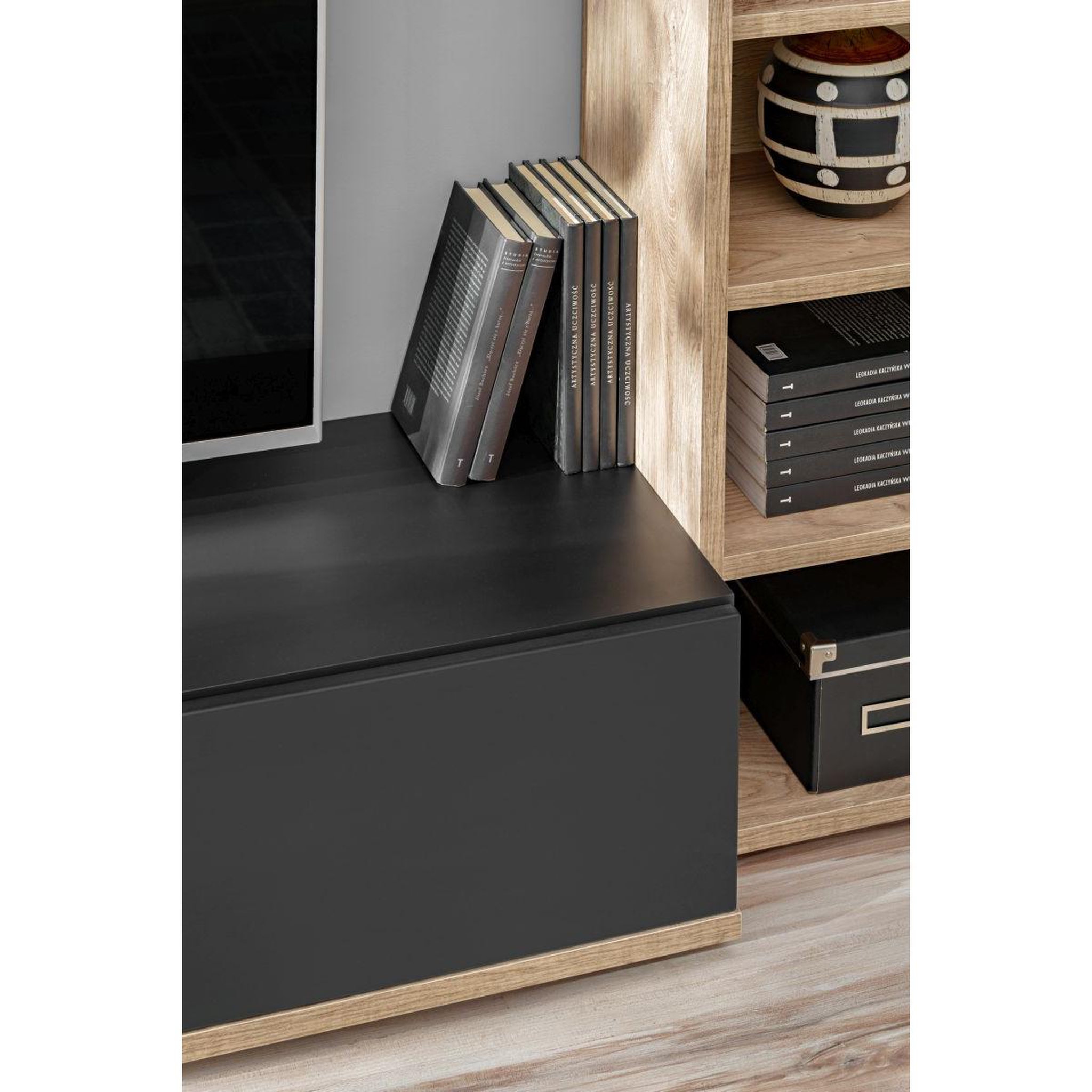 Voir la diapositive 6 : Paris Prix Ensemble meuble tv design  skill  240cm noir & naturel