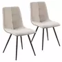 VS VENTA-STOCK Pack de 2 chaises Prada, tissu et simili cuir Beige