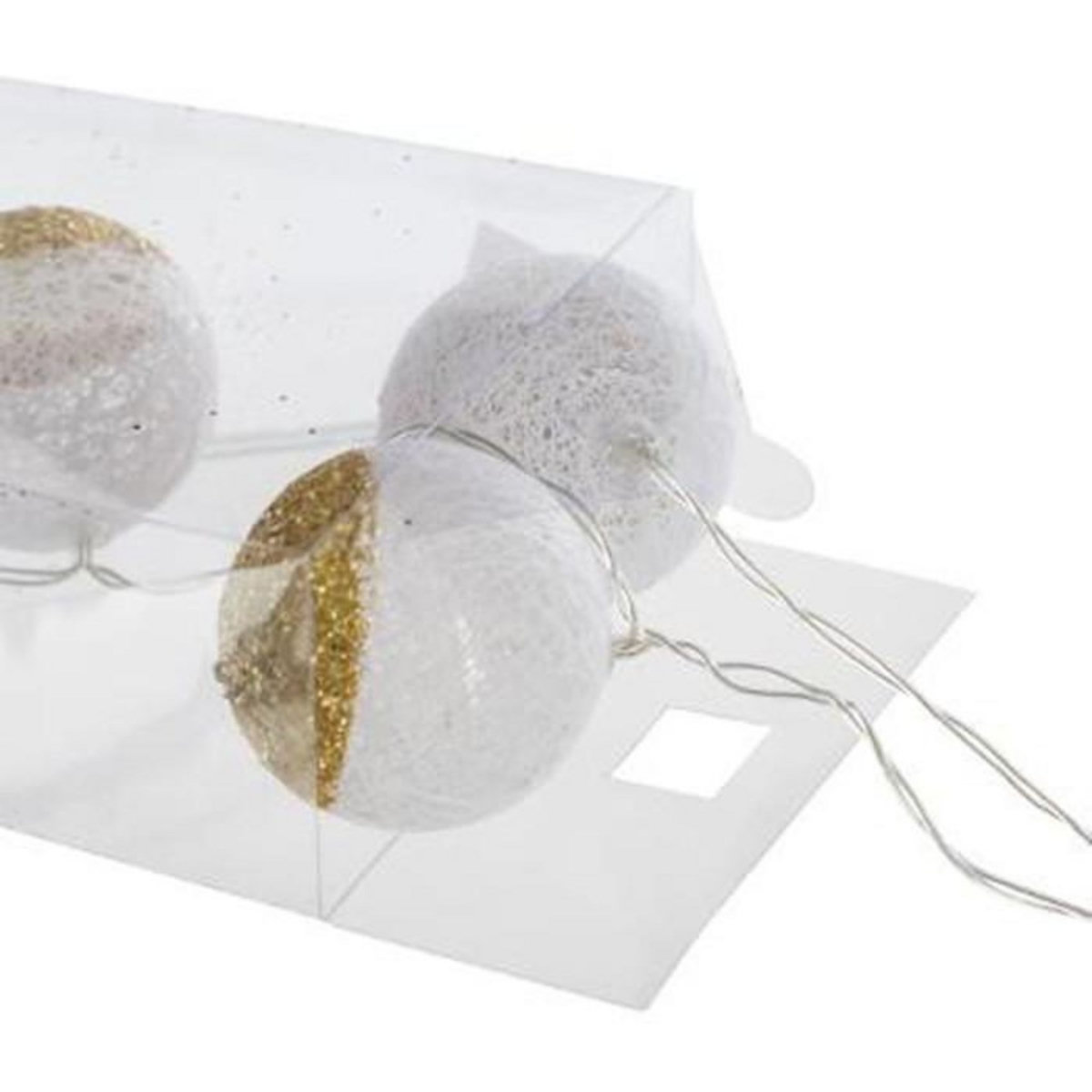 Atmosphera Kids Guirlande Lumineuse  Boule  178cm Blanc & Or