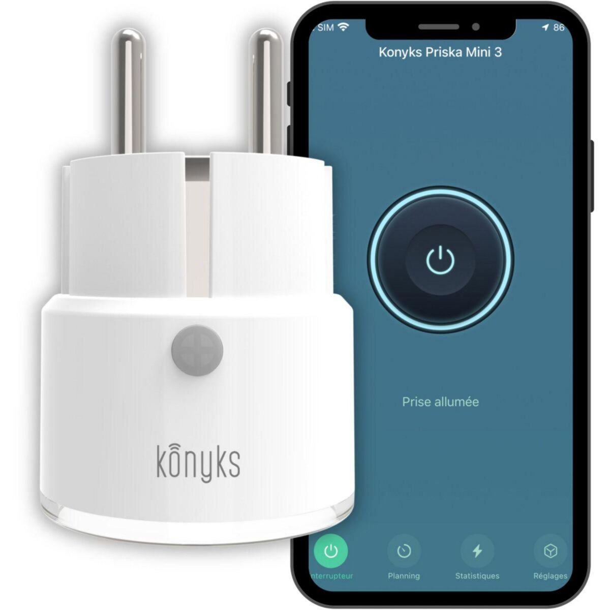 KONYKS Prise connectée Priska Mini 3 Wi-Fi + BT 10A