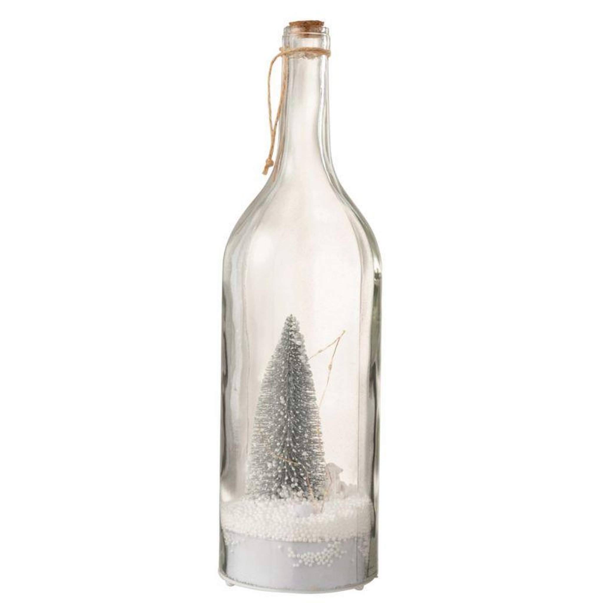 Voir la diapositive 1 : Paris Prix Statue Déco LED  Bouteille de Noël  44cm Transparent & Argent