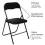 Voir la diapositive 3 : TOILINUX Lot de 6 Chaises pliantes effet velours
