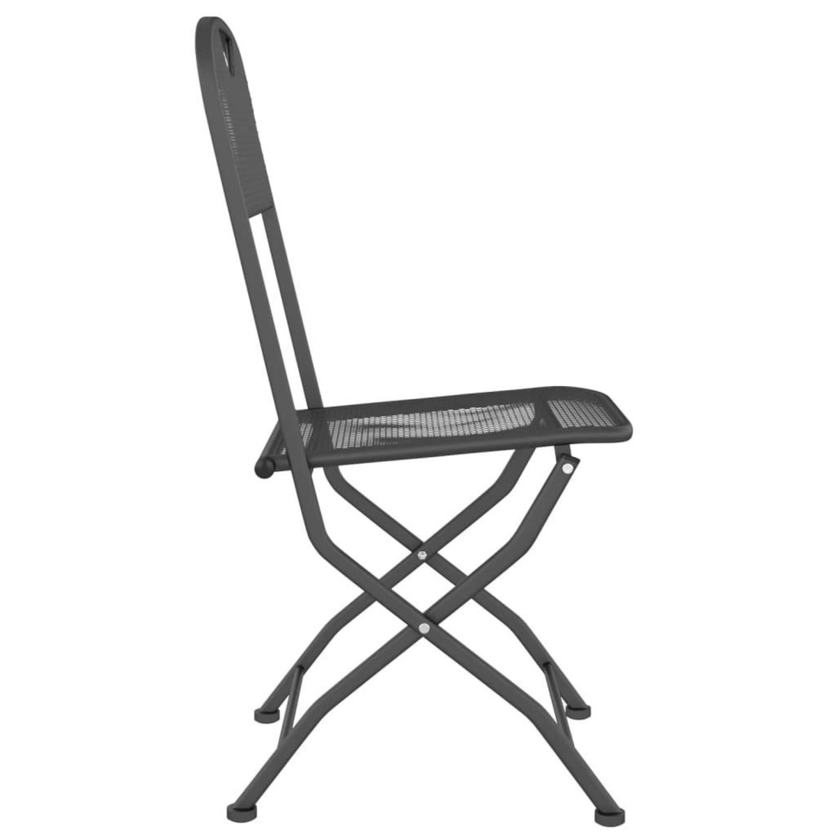 VIDAXL Chaises pliables jardin lot de 2 Maille metallique Anthracite