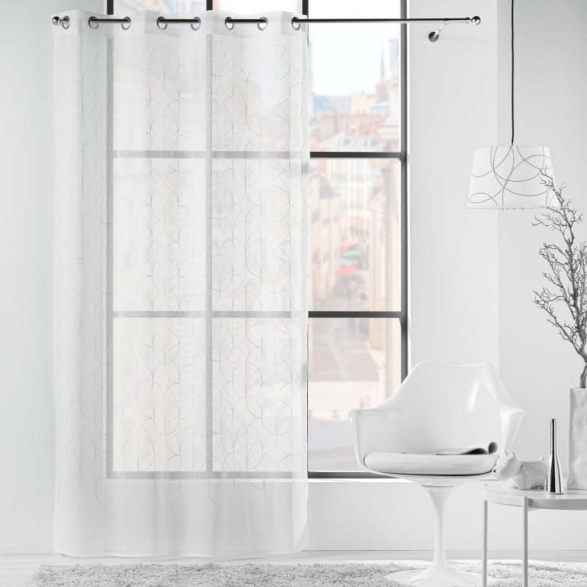 Paris Prix Rideau Voilage à Œillets  Felicia  140x240cm Blanc