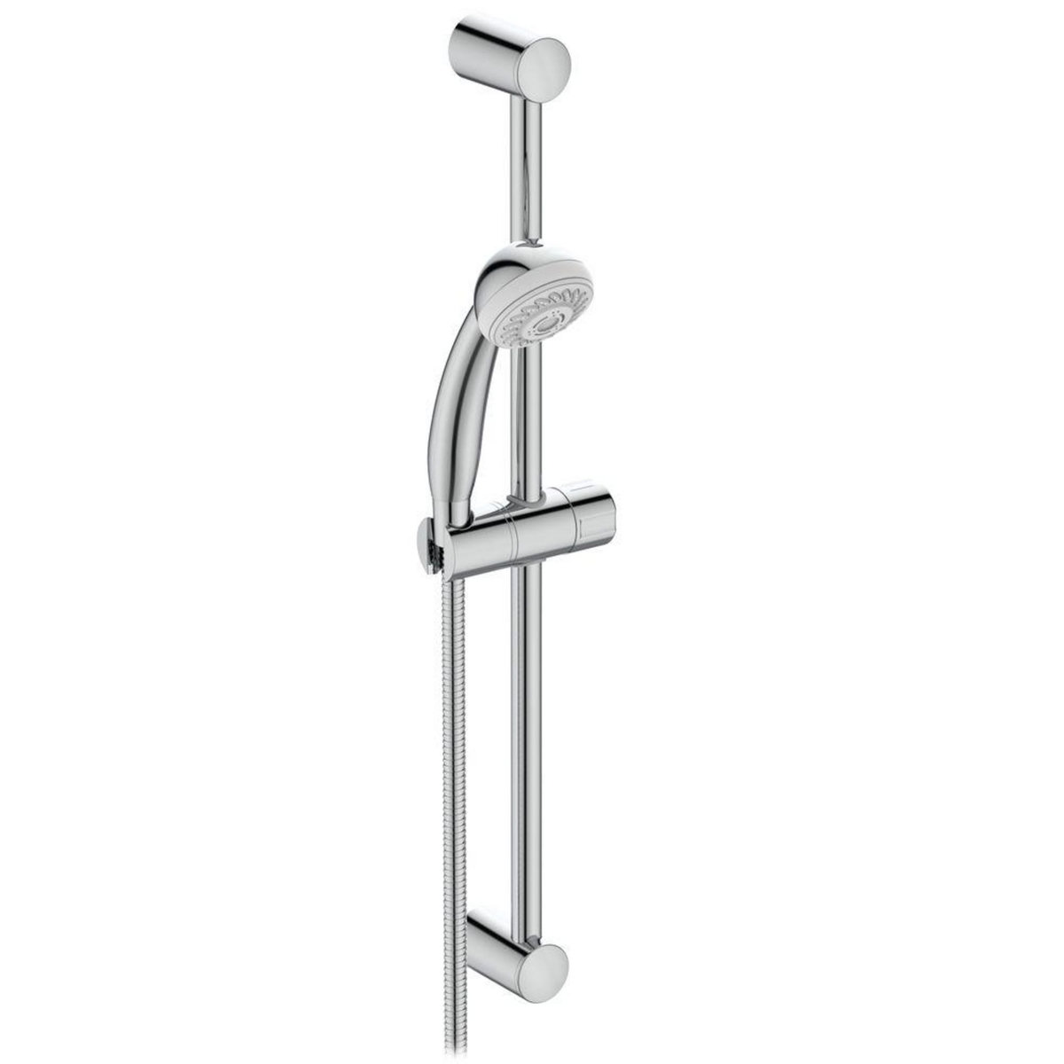 Porcher Barre de douche AQUA, douchette 2 jets - 61 cm - chrome