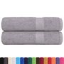 Voir la diapositive 2 : VIDAXL Serviettes de bain 2 pcs gris 100x150 cm 360 g m² 100% coton