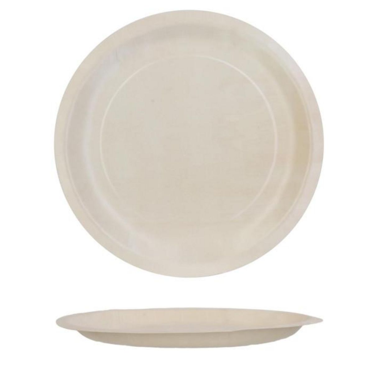 Paris Prix Lot de 6 Assiettes Rondes en Pin  Ecolo  25cm Naturel
