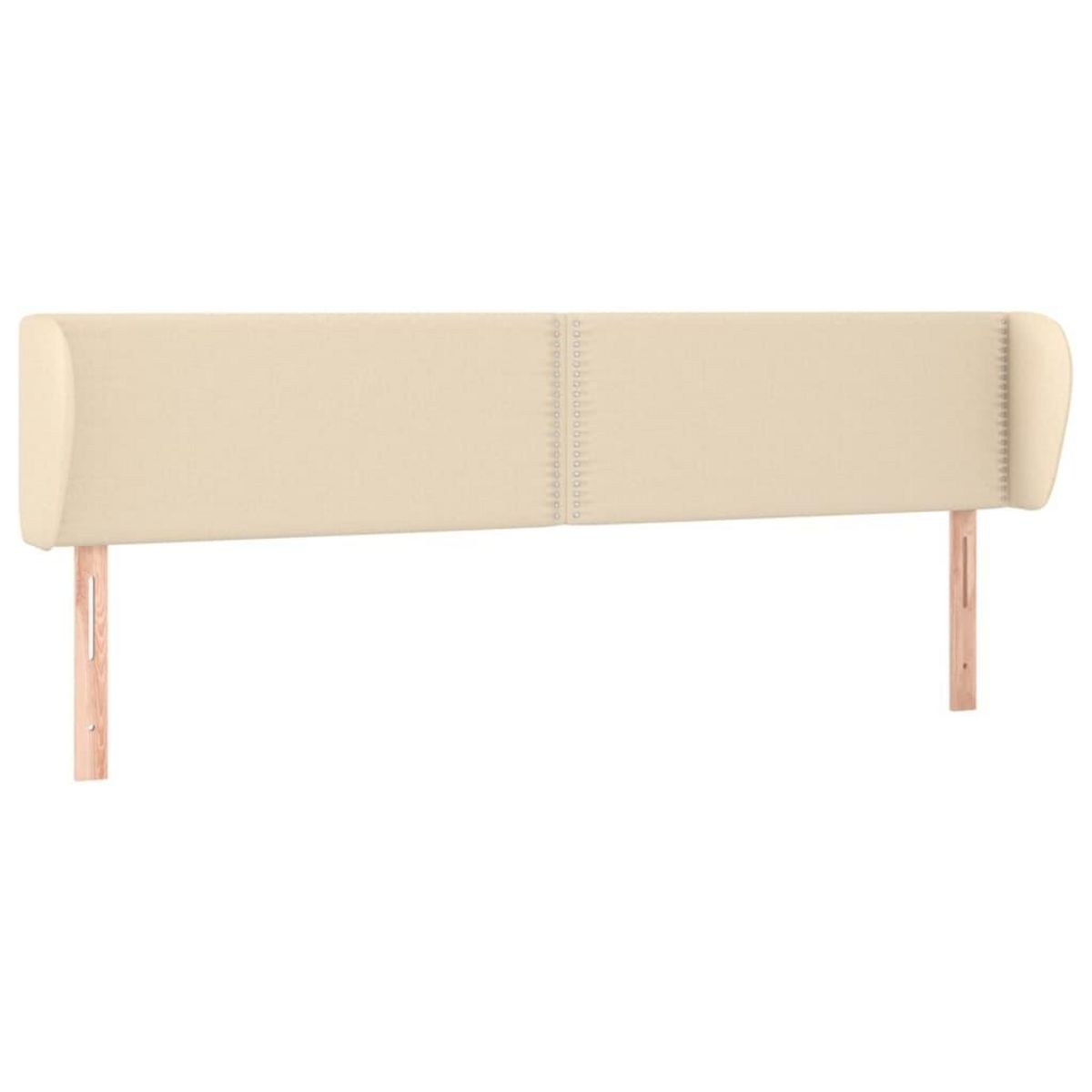 VIDAXL Tete de lit avec oreilles Creme 183x23x78/88 cm Tissu