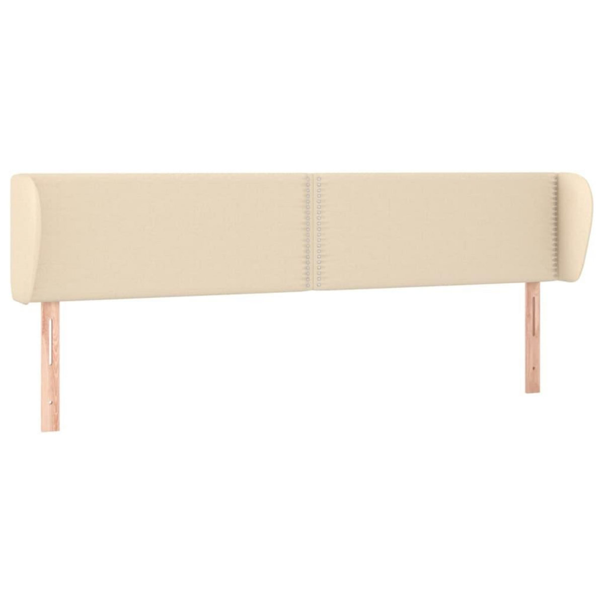 VIDAXL Tete de lit avec oreilles Creme 183x23x78/88 cm Tissu