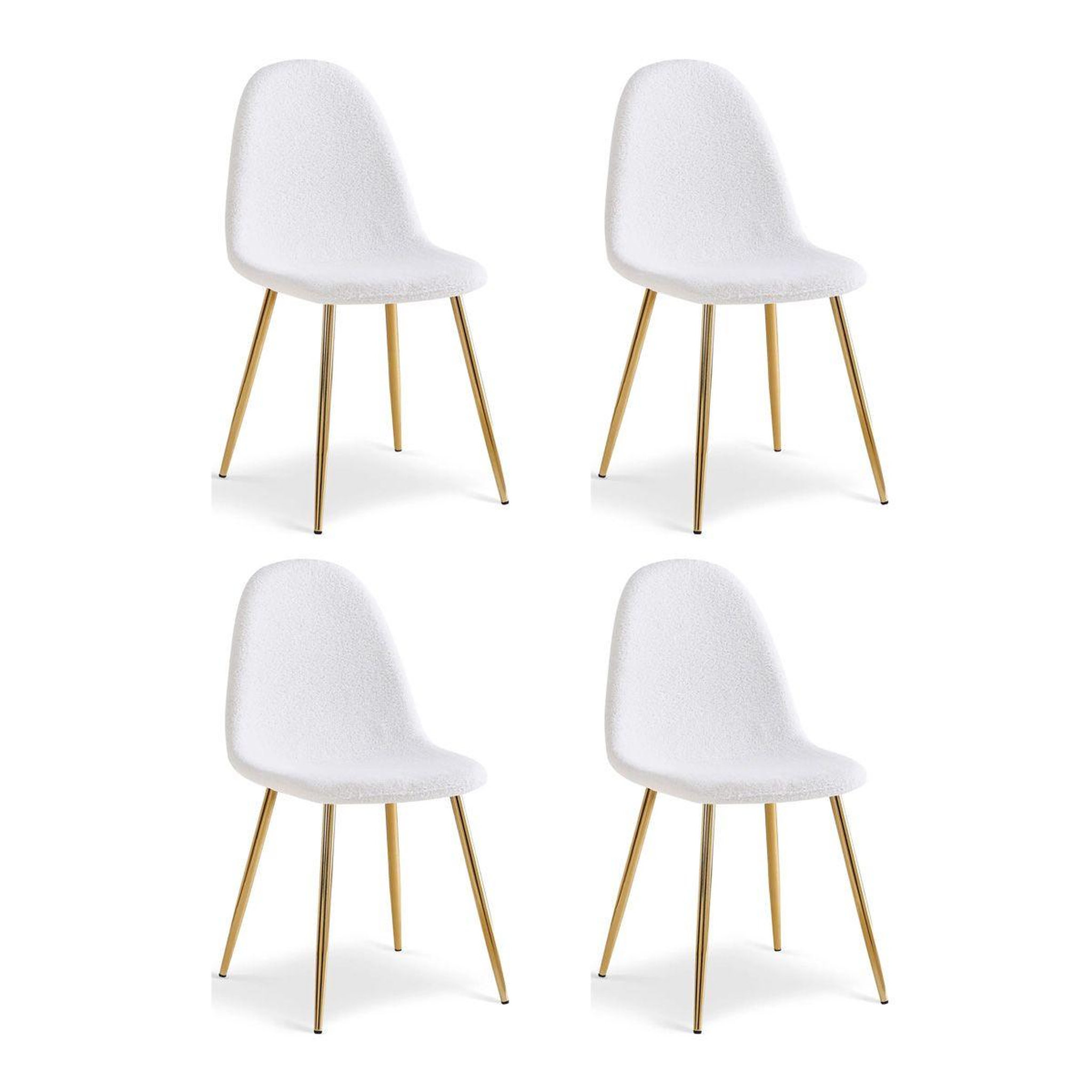Paris Prix Lot de 4 Chaises Bouclette  Waynor  87cm Blanc