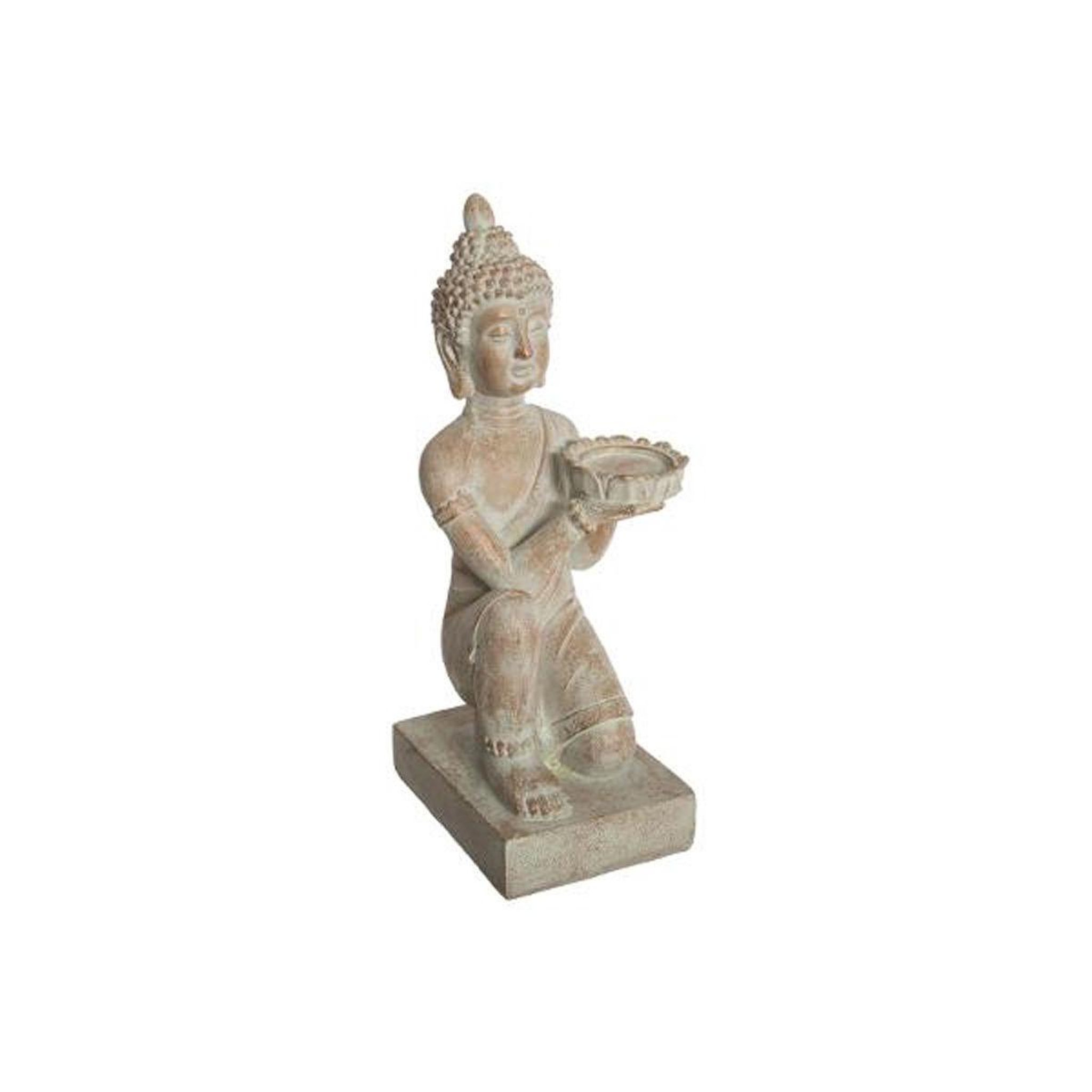 ATMOSPHERA Statue en résine  bouddha blanchi  43cm beige