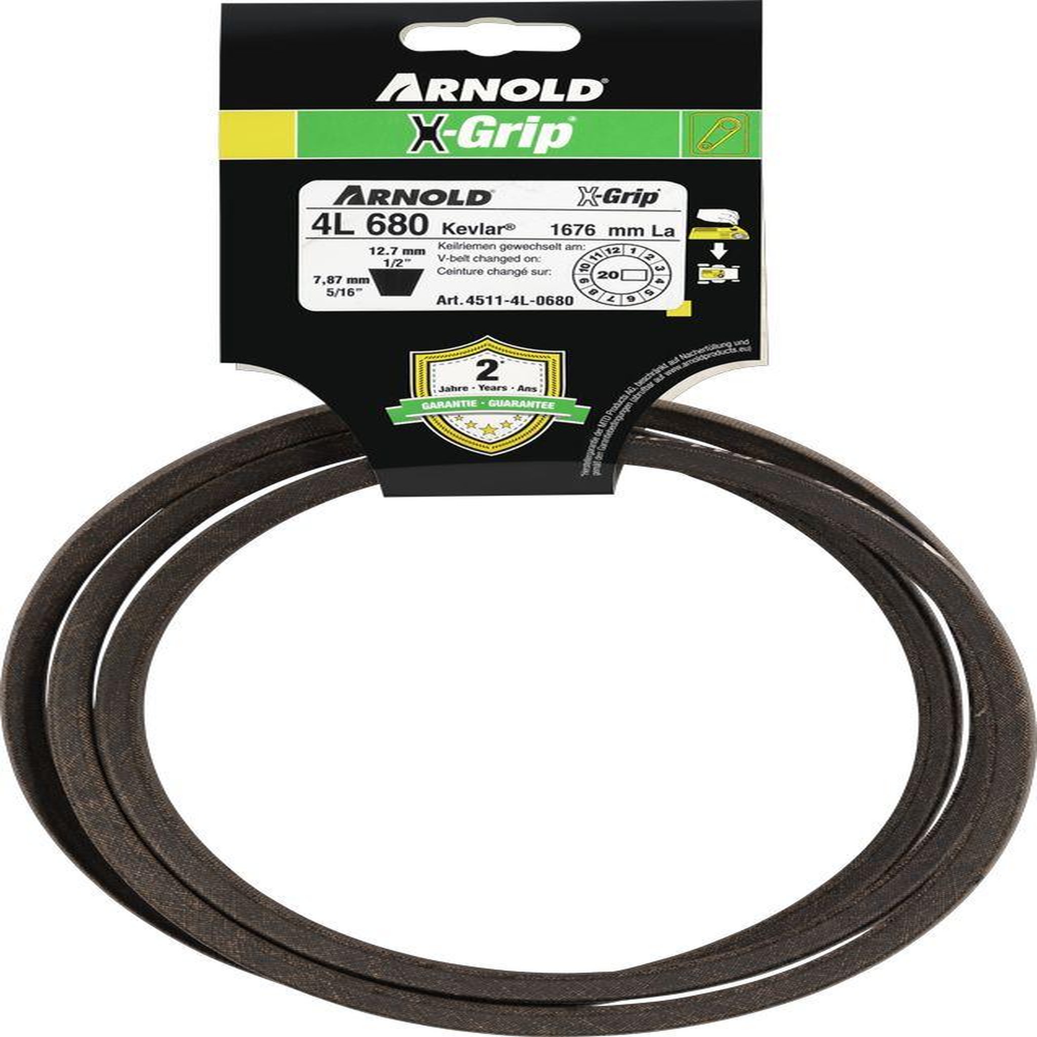 ARNOLD Courroie trapézoïdale x-grip v de type 4l680