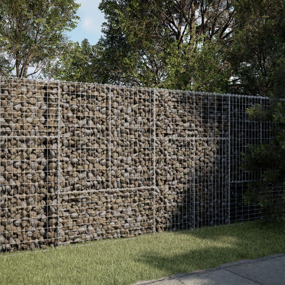 VIDAXL Panier gabion avec couvercle 200x100x150 cm fer galvanise