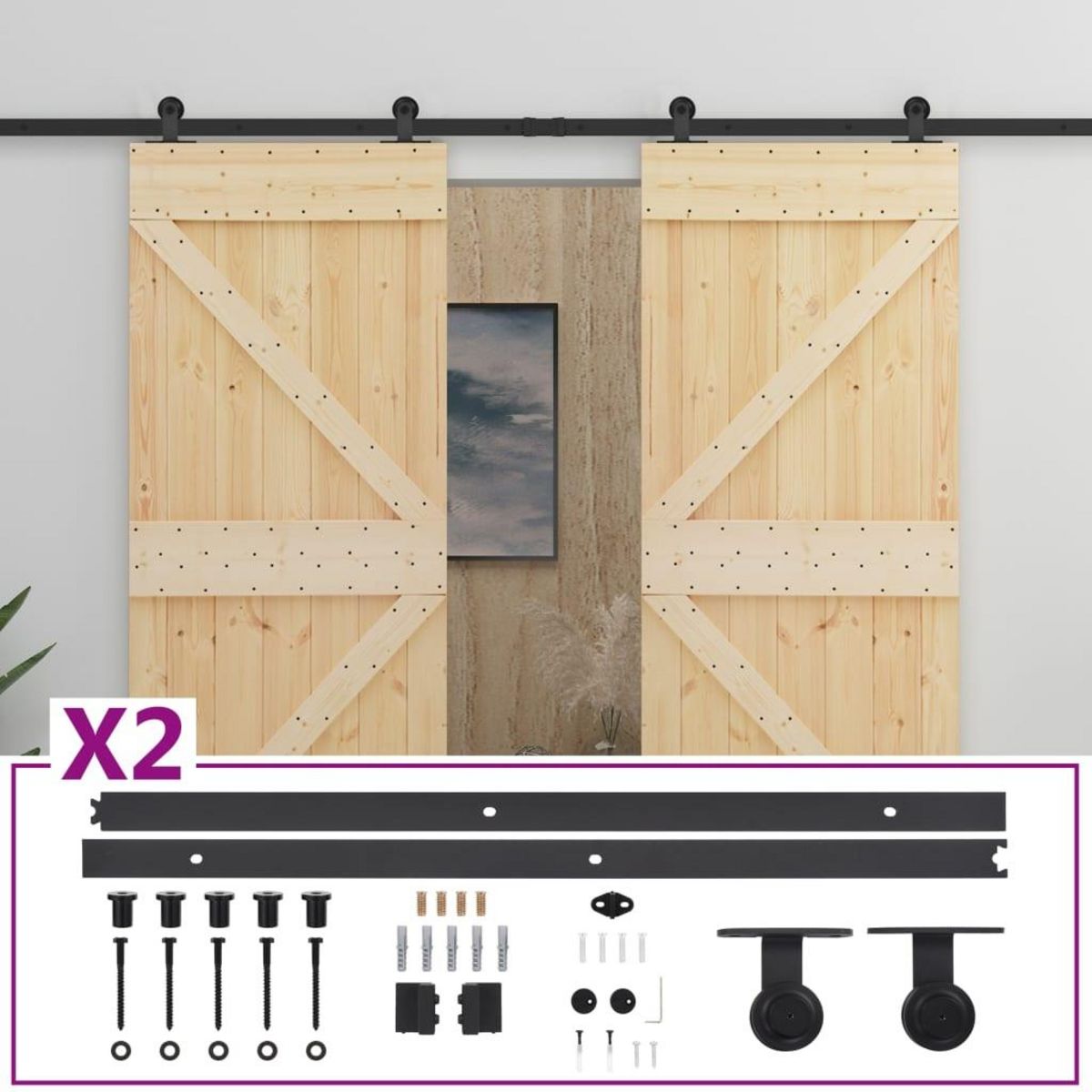 VIDAXL Porte coulissante avec kit de quincaillerie 80x210cm Pin massif