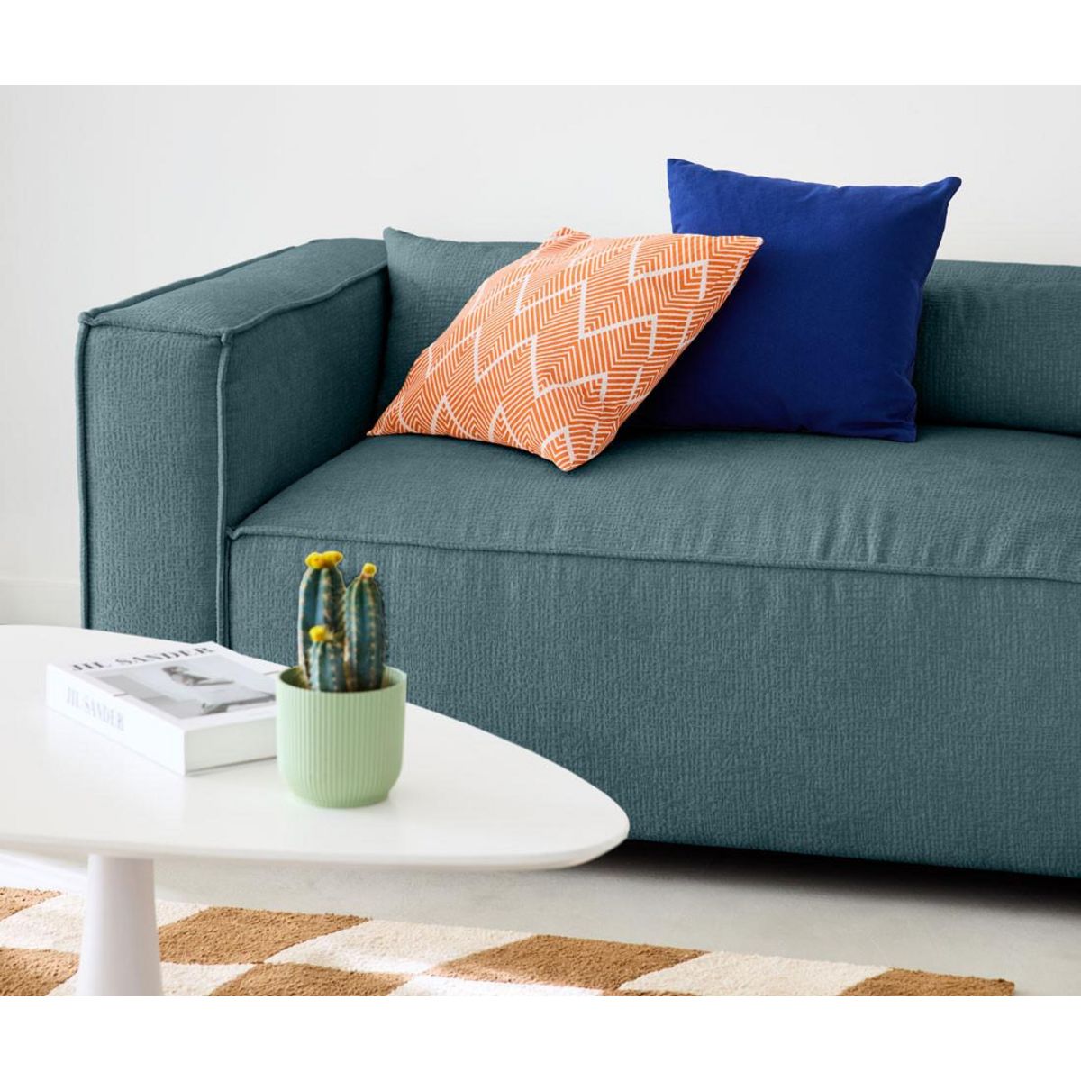 LISA DESIGN Ela - canapé d'angle droit 4 places - en tissu velours relief