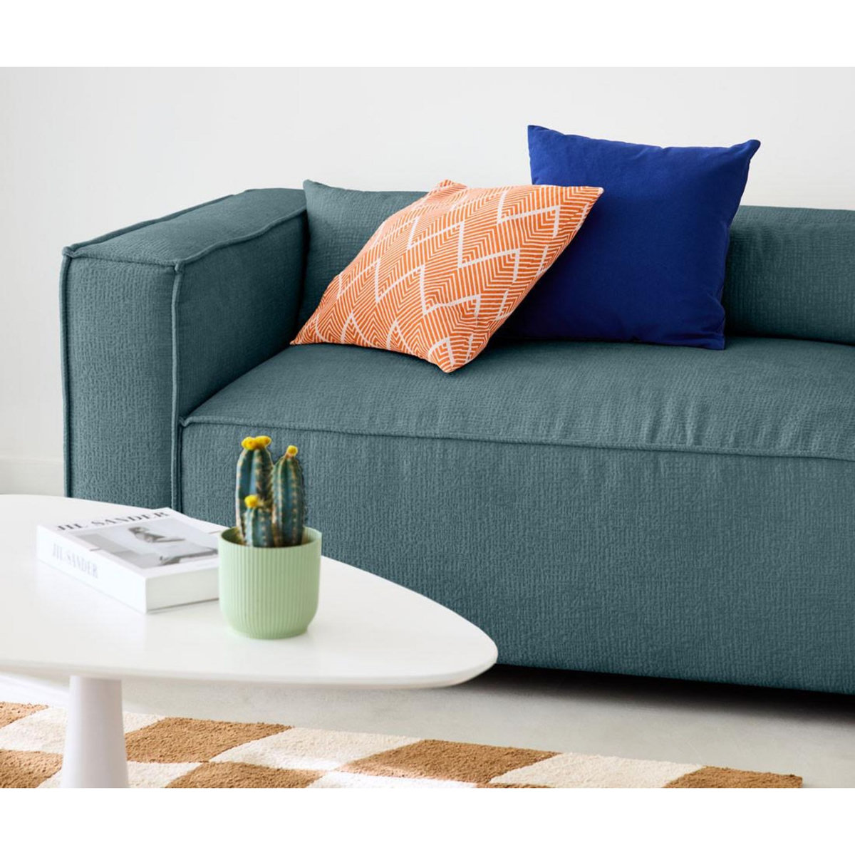 LISA DESIGN Ela - canapé d'angle droit 4 places - en tissu velours relief