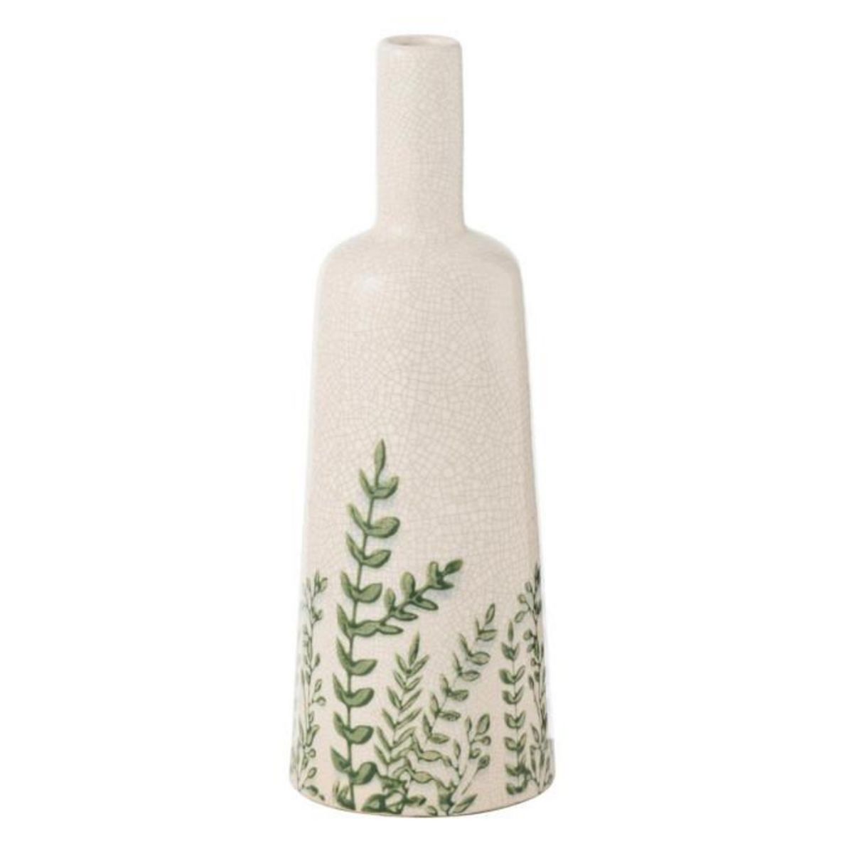 Paris Prix Vase Bouteille Déco  Ferny  34cm Vert & Blanc