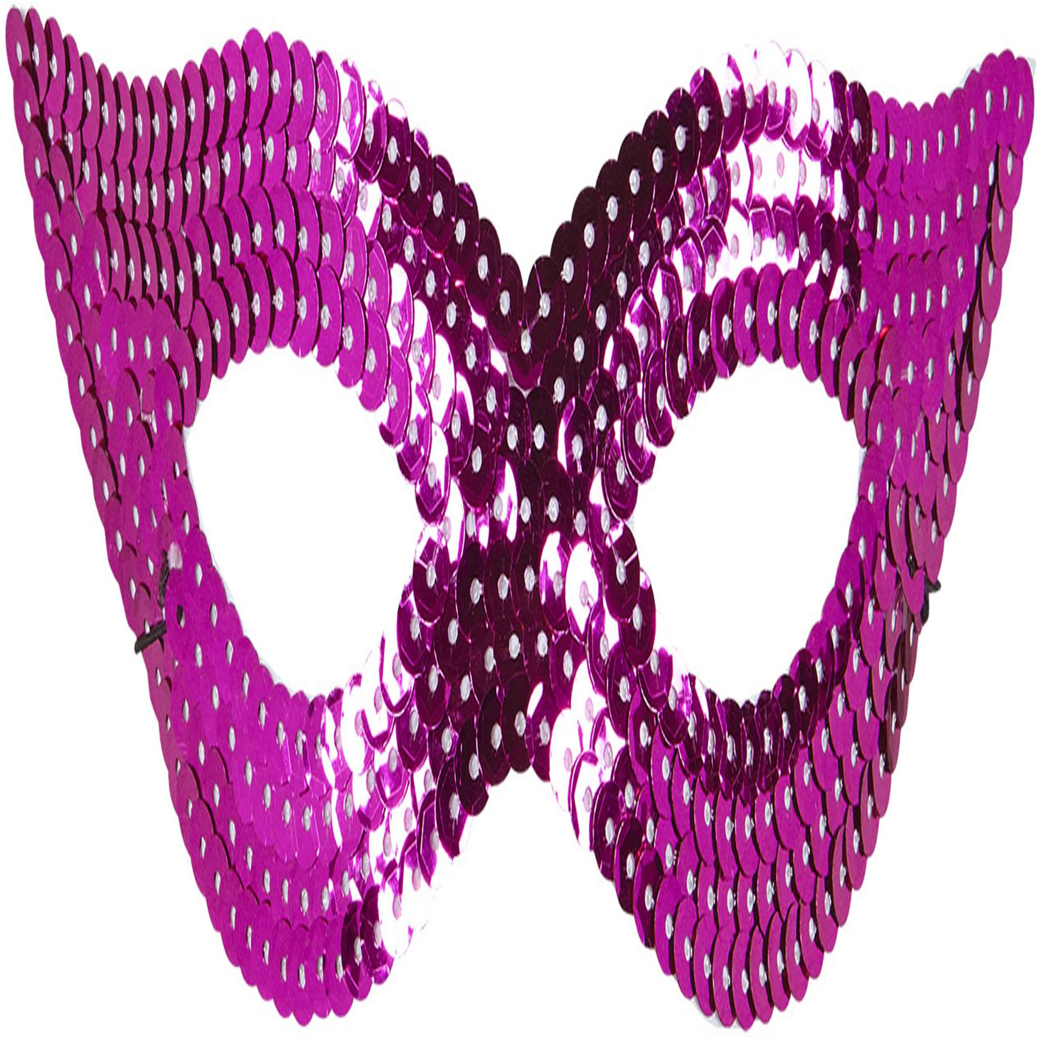 Voir la diapositive 2 : WIDMANN Masque Loup Sequin Rose