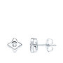 Voir la diapositive 1 : L'ATELIER D'AZUR Boucles d'Oreilles Etoiles Solitaires Diamants de Synthèse 0.04 Carats - Or 18 Carats 750 Blanc