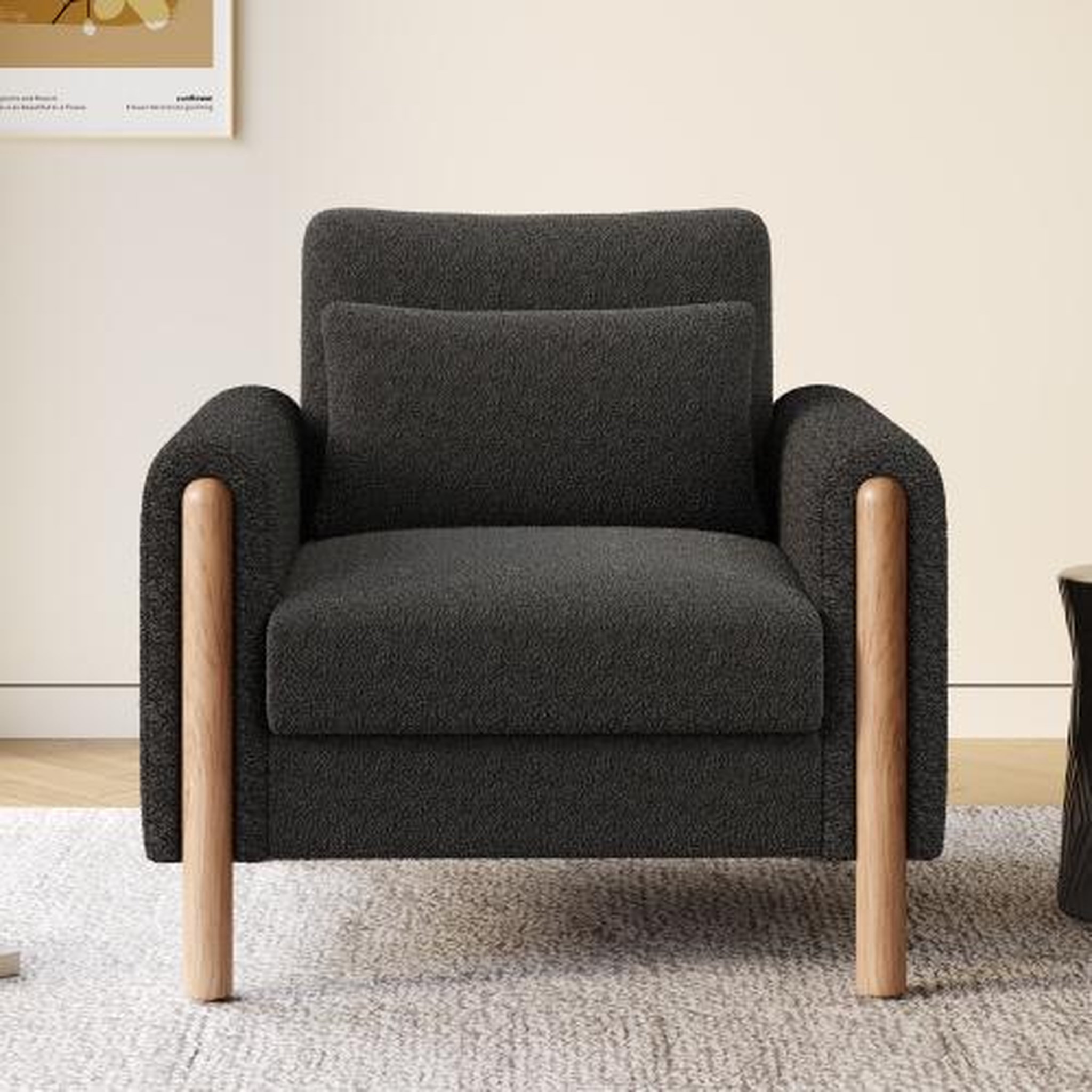 Voir la diapositive 4 : MERAX Fauteuil avec pieds bois