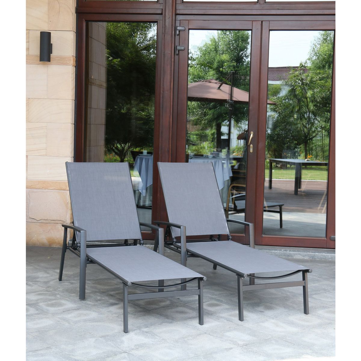 Bain de soleil aluminium anthracite CLARA