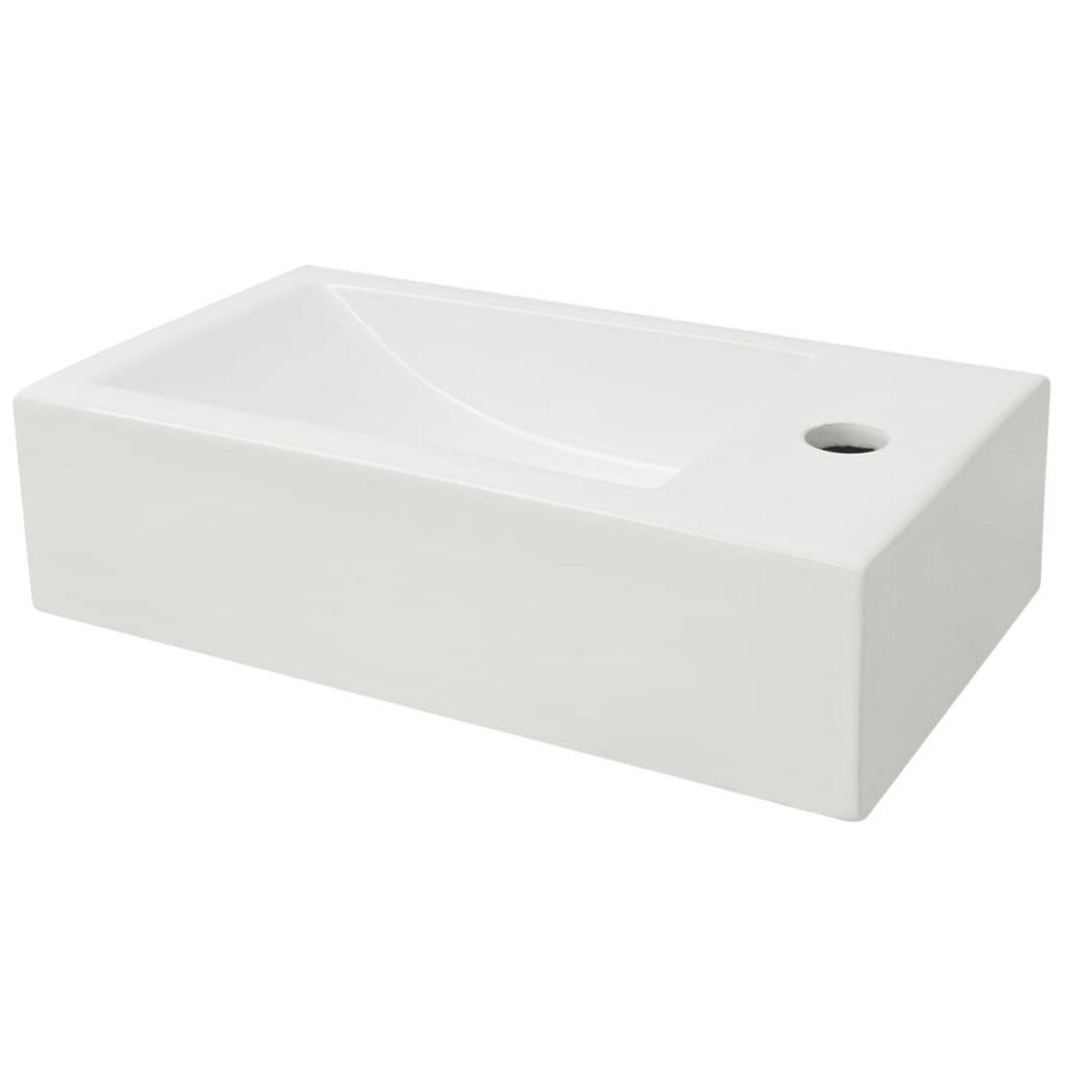 VIDAXL Vasque + trou de robinet Ceramique Blanc 46 x 25,5 x 12 cm
